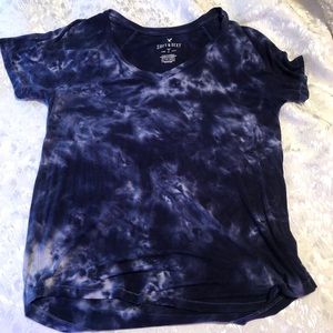 Blue and white tee shirt